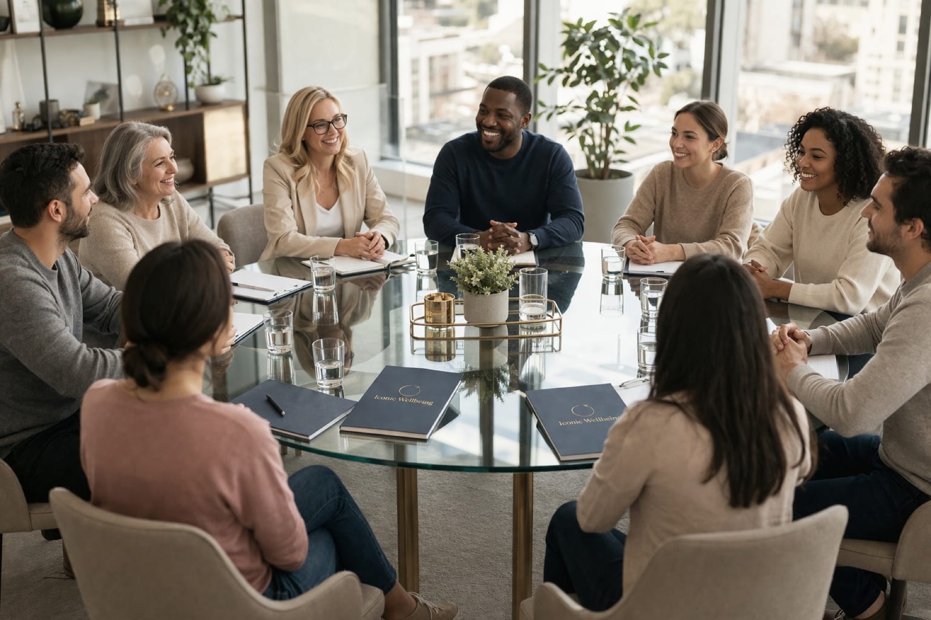 Diverse community members connecting and supporting each other