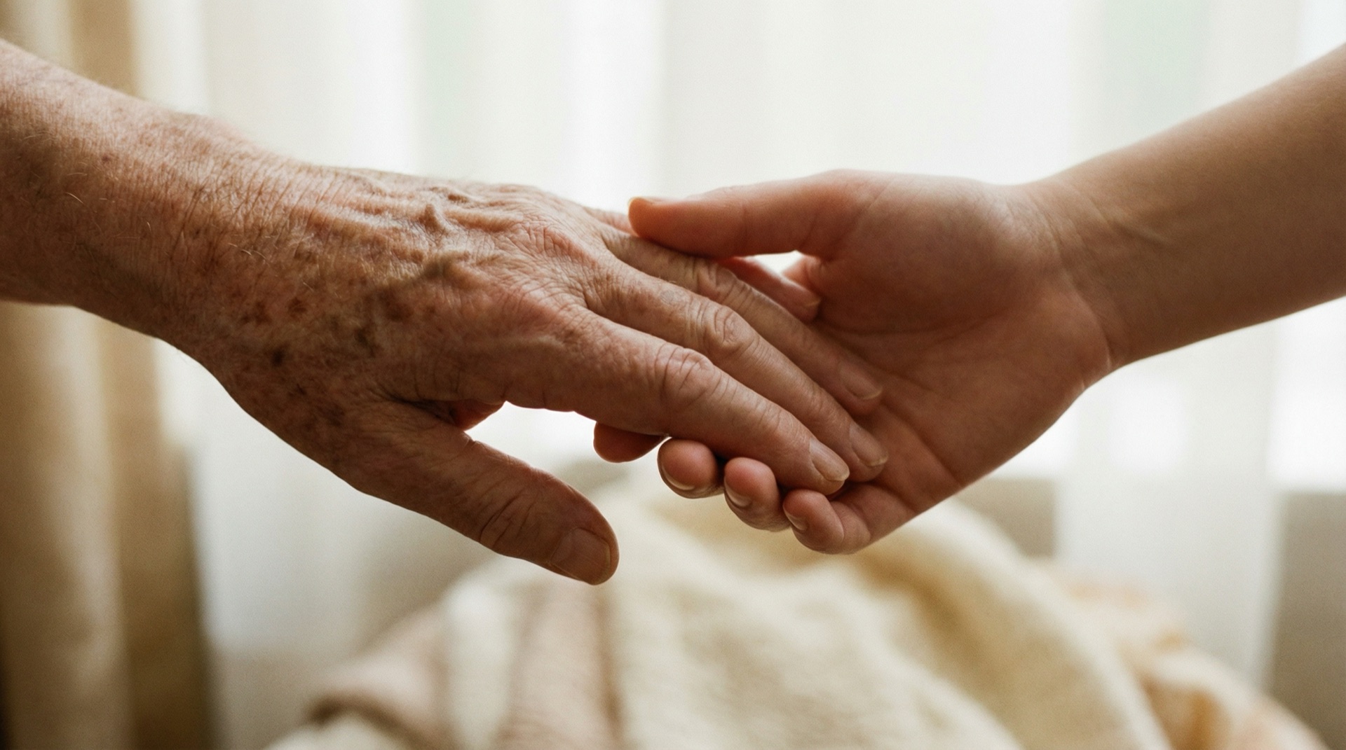 Hands reaching out in a gesture of support